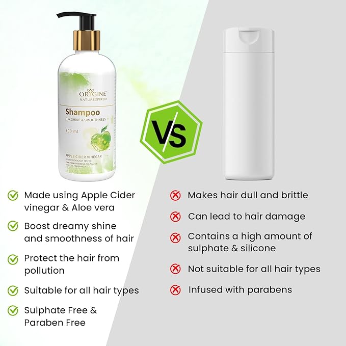 Shampoo For Shine & Smoothness Hair | Natural Shampoo For Smooth Silky Hair, 300ml