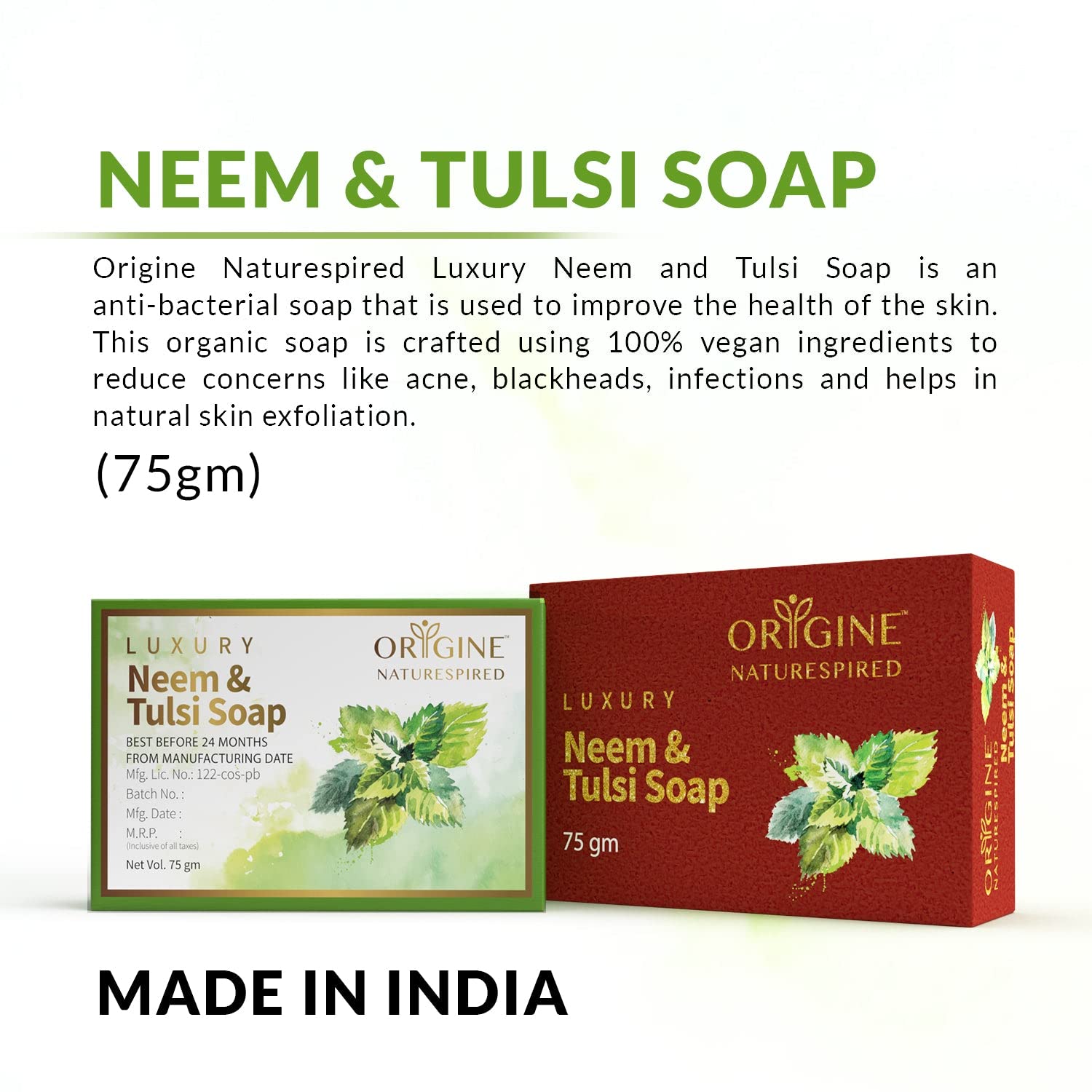 Neem & Tulsi Soap | For Refreshing And Glowing Skin , 75gm