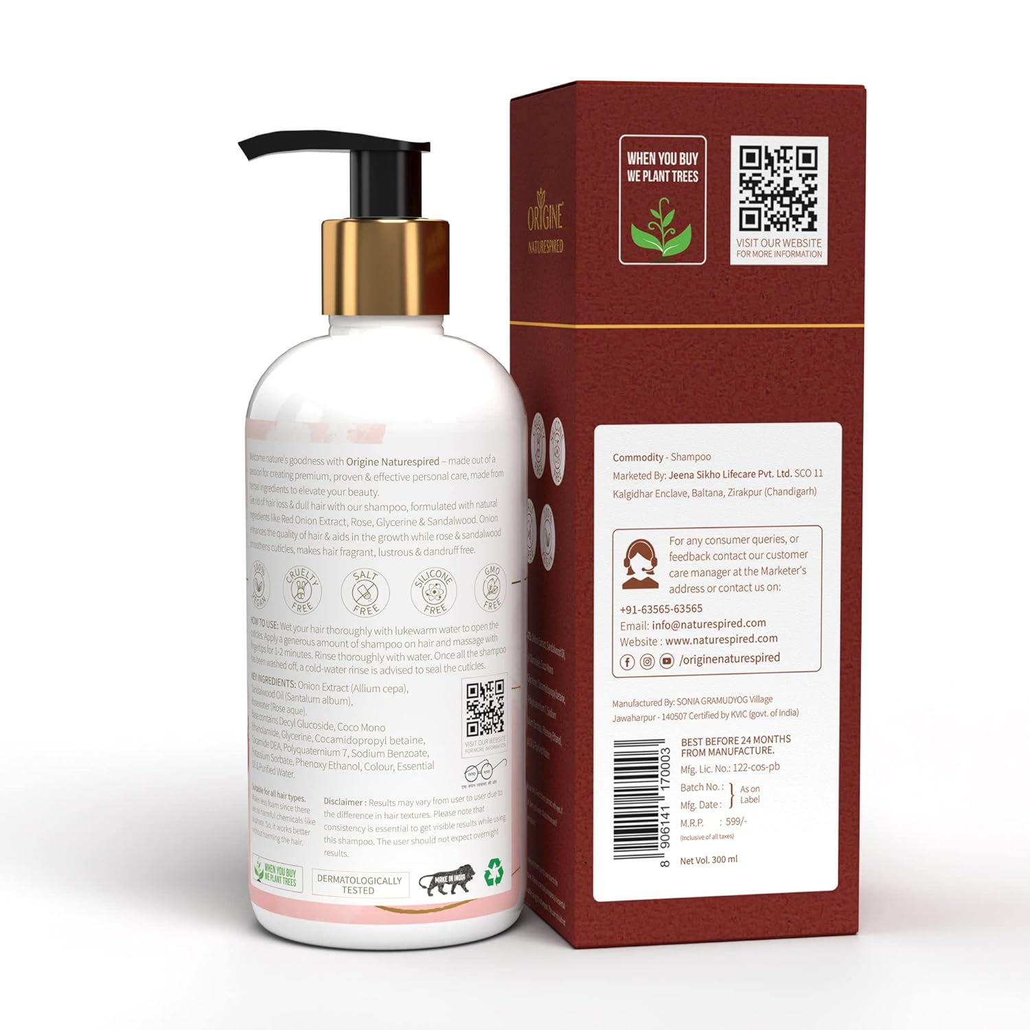 Shampoo For Intense Hair Fall Control | Natural Anti Hairfall Shampoo , 300ml