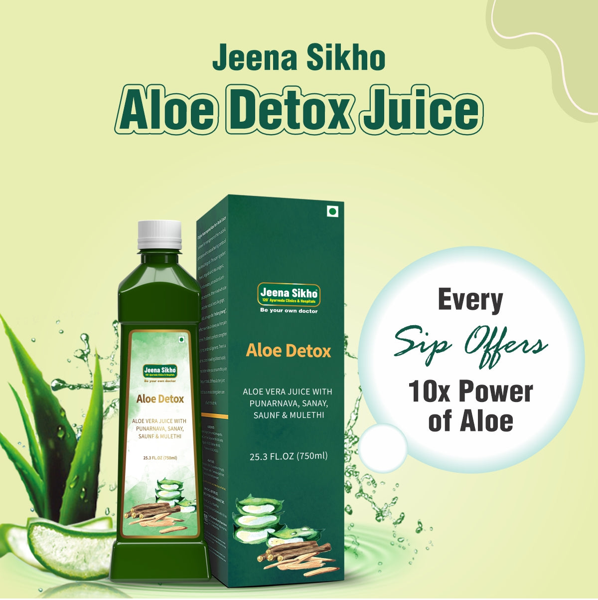 Aloe Detox Juice | For Liver And Body Detox, 750 ml